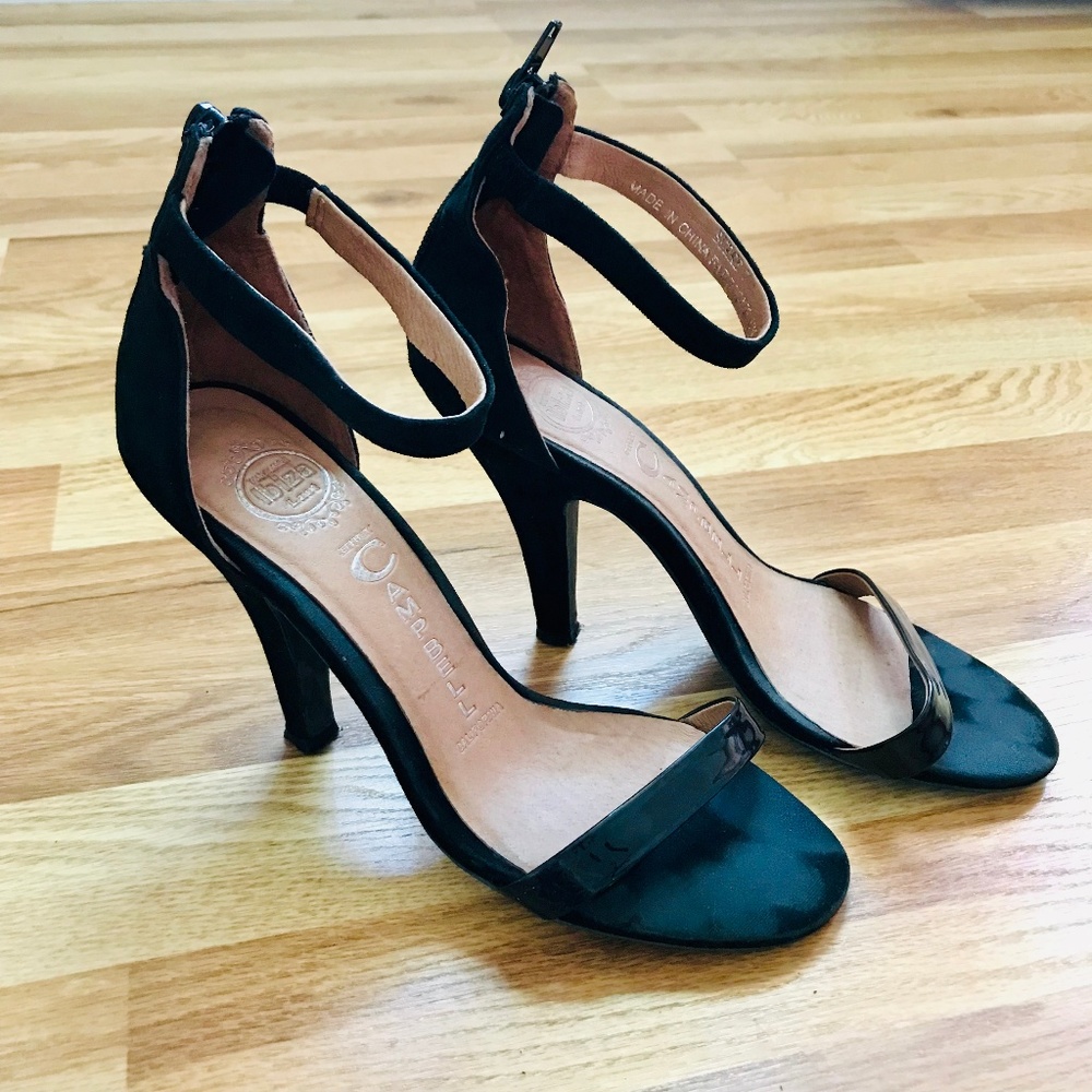 Jeffrey Campbell Burke Black Ankle Strap Heels